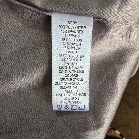 H by Halston Faux Suede Jacket w/ Knit Sleeves & Belt – Taupe – Size 18W - Picture 9 of 11